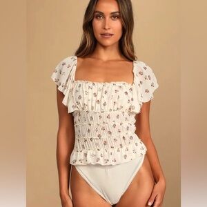 Free People Ruffle bodysuit S